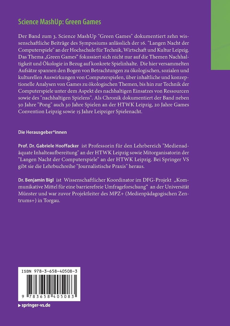 Rückseitencover Science MashUp: Green Games