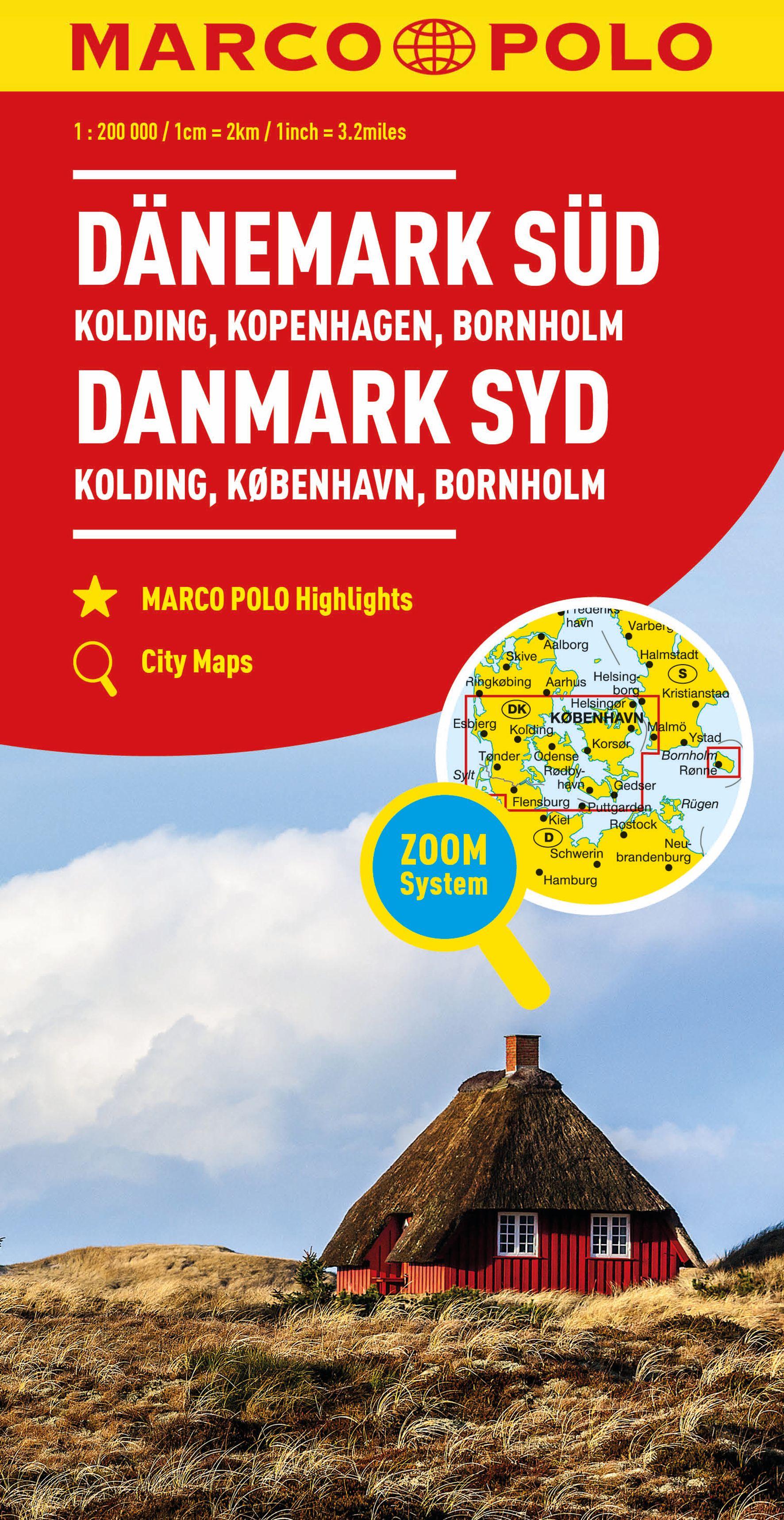 Vorderes Coverbild MARCO POLO Regionalkarte Dänemark Süd 1:200.000