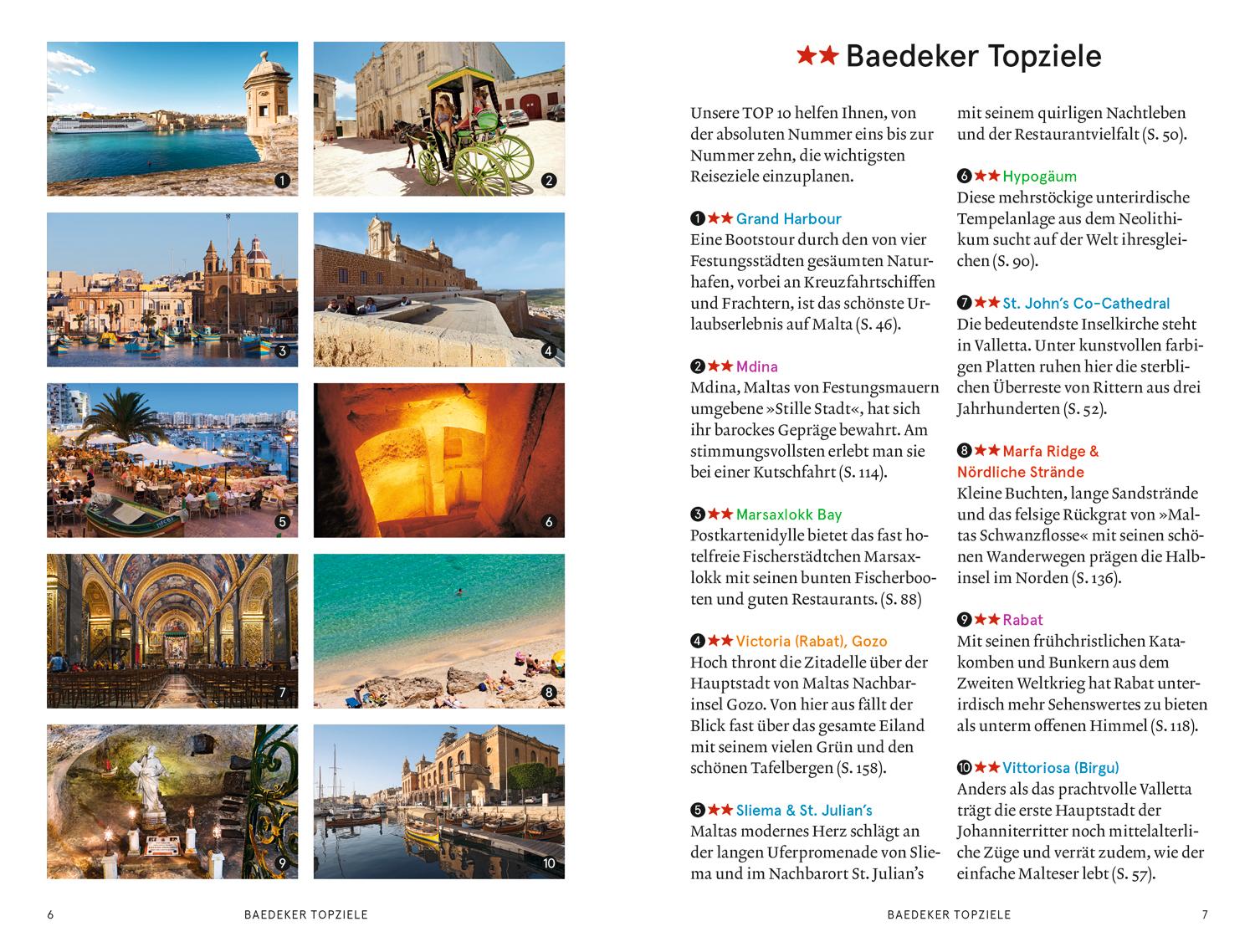 Beispielinhalt (Bild) Baedeker SMART Reiseführer Malta