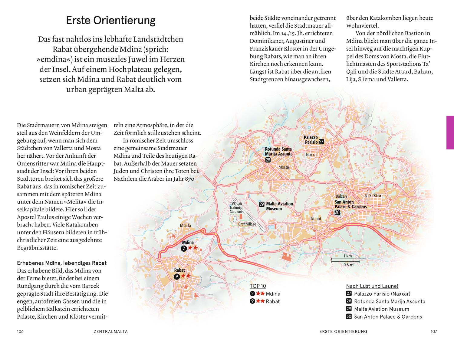 Beispielinhalt (Bild) Baedeker SMART Reiseführer Malta