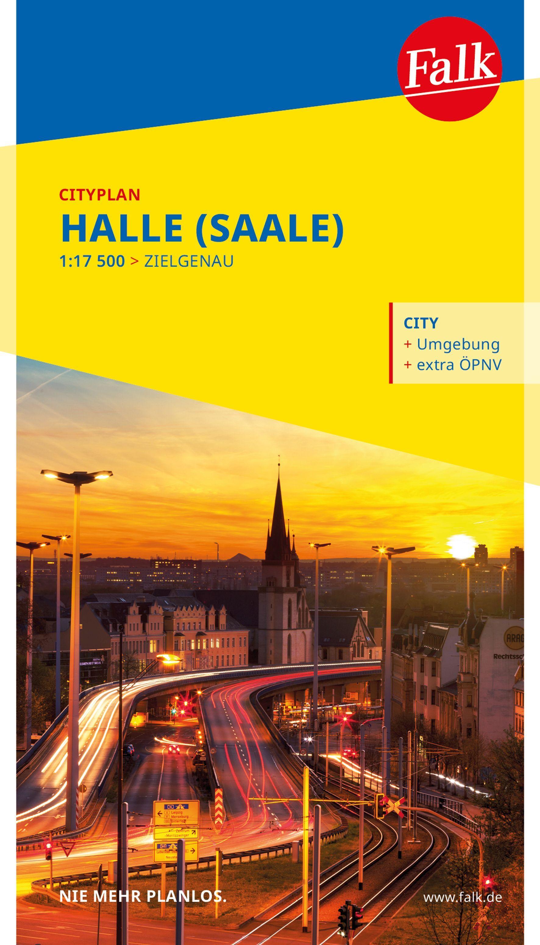 Vorderes Coverbild Falk Cityplan Halle (Saale) 1:17.500