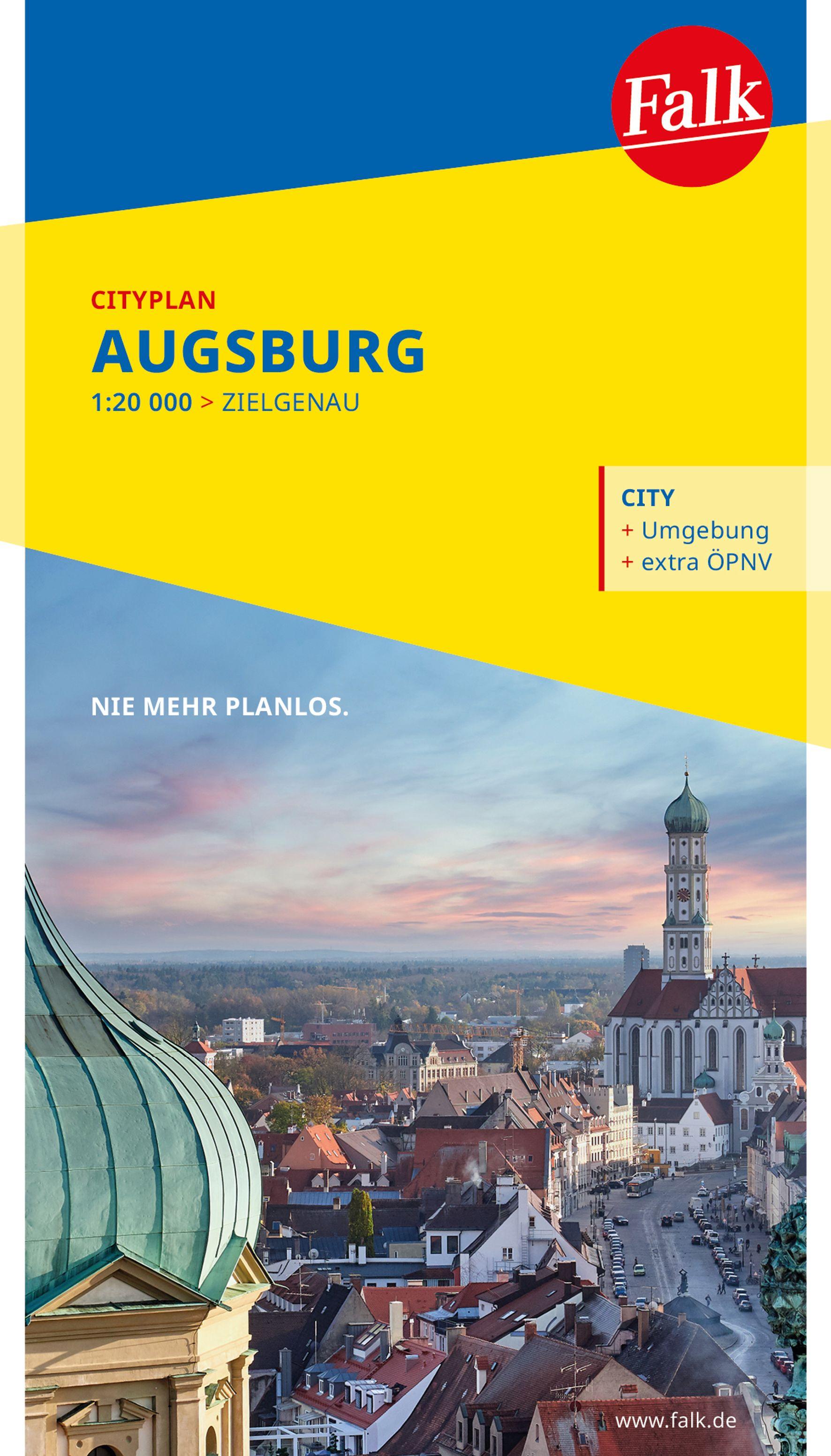 Vorderes Coverbild Falk Cityplan Augsburg 1:18.500