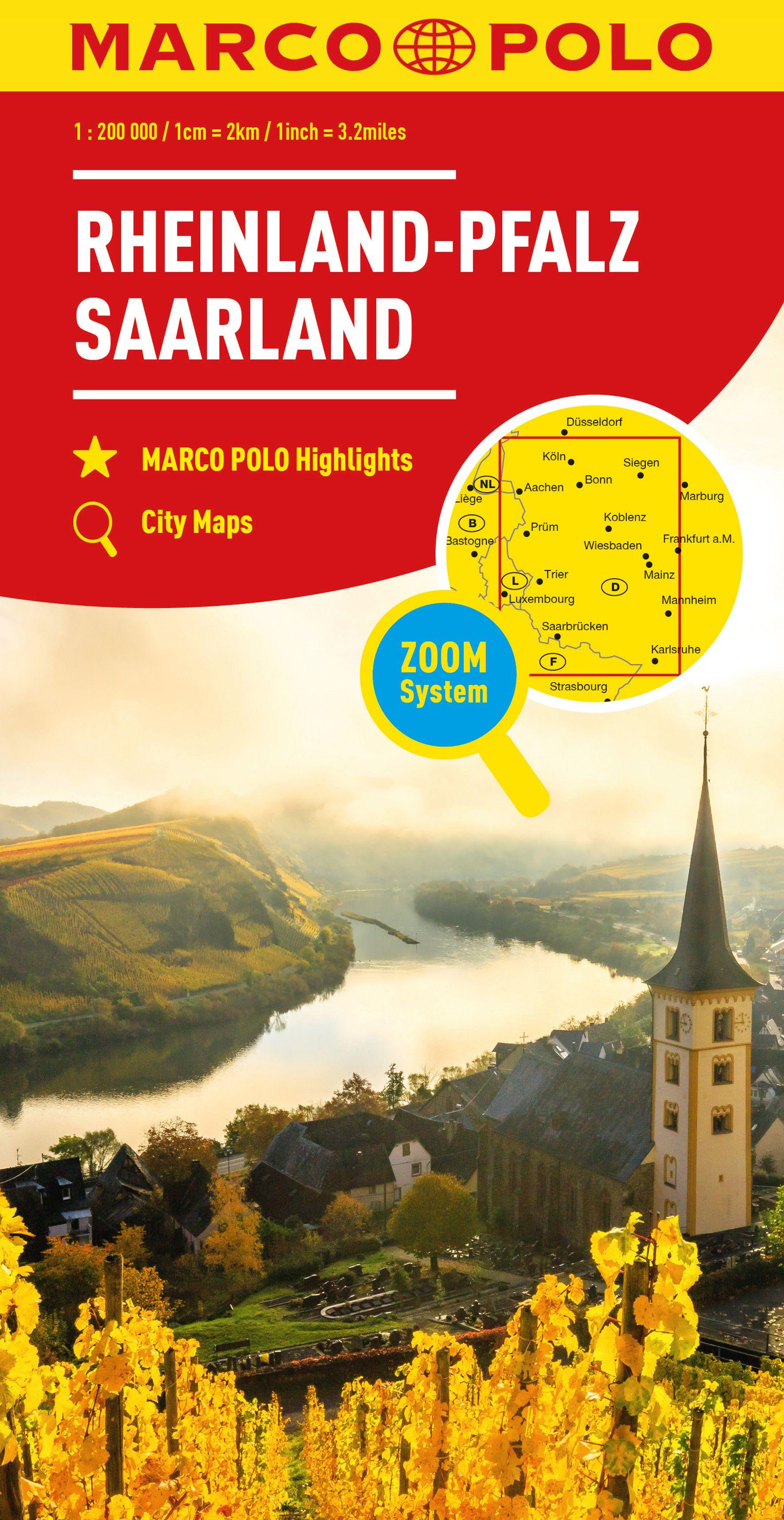 Vorderes Coverbild MARCO POLO Regionalkarte Deutschland 10 Rheinland-Pfalz, Saarland 1:200.000