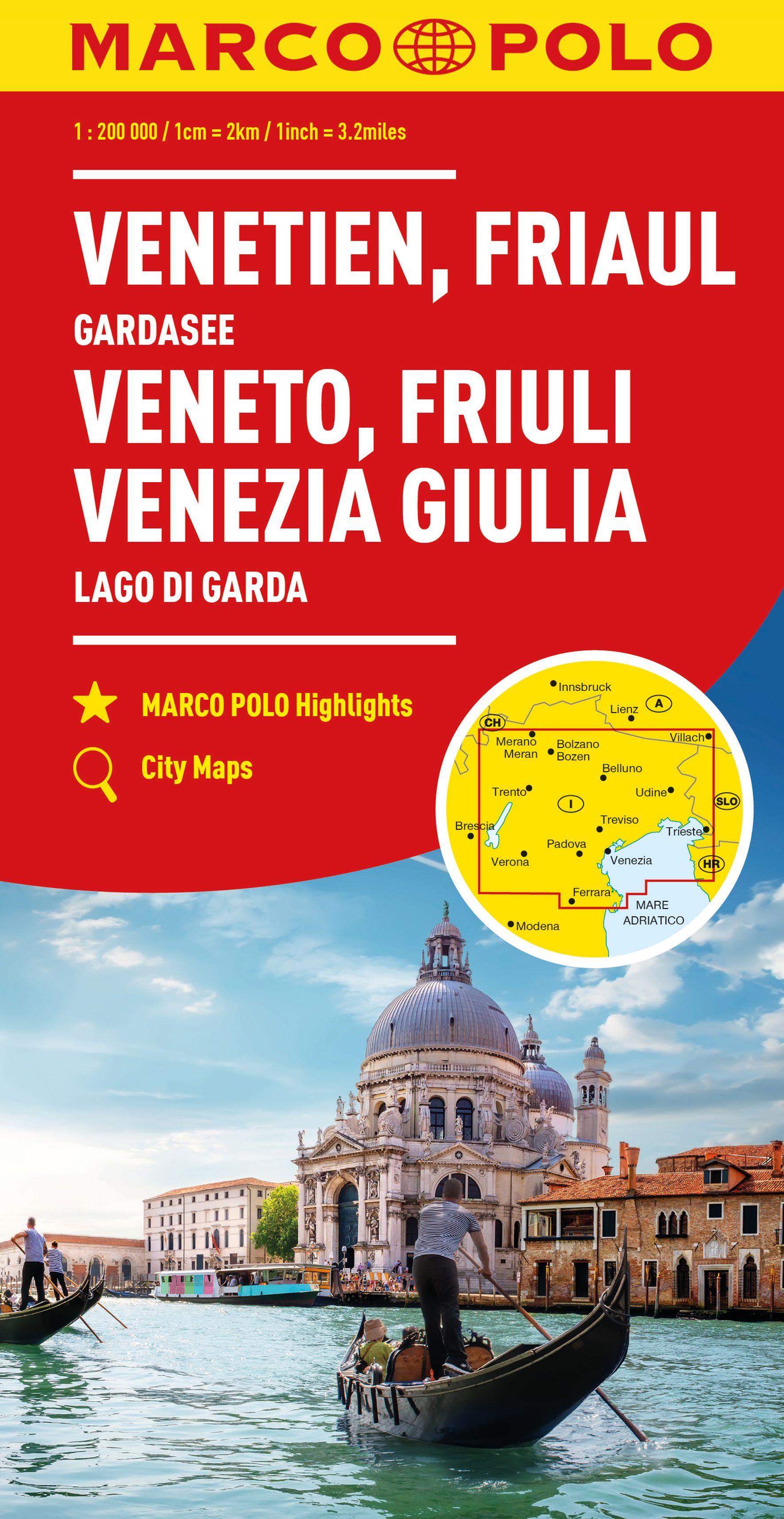 Vorderes Coverbild MARCO POLO Regionalkarte Italien 04 Venetien, Friaul, Gardasee 1:200.000