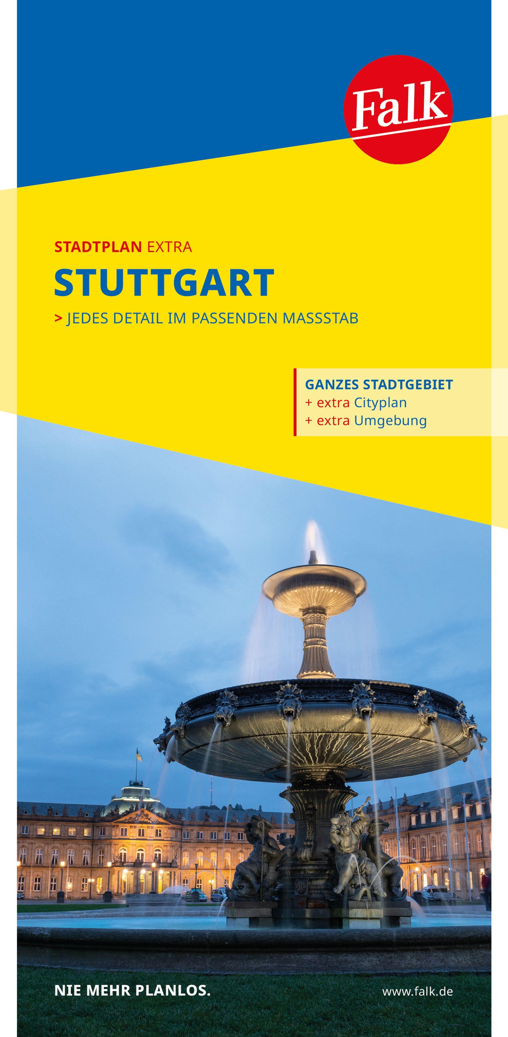 Vorderes Coverbild Falk Stadtplan Extra Stuttgart 1:20.000