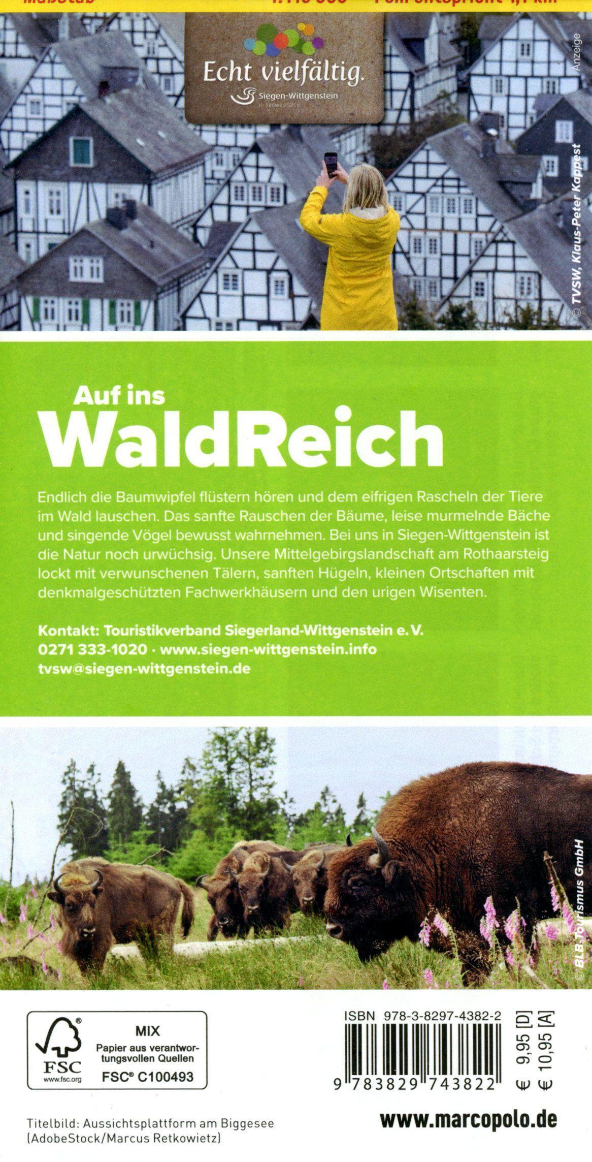 Beispielinhalt (Bild) MARCO POLO Freizeitkarte 17 Sauerland, Siegerland 1:110.000