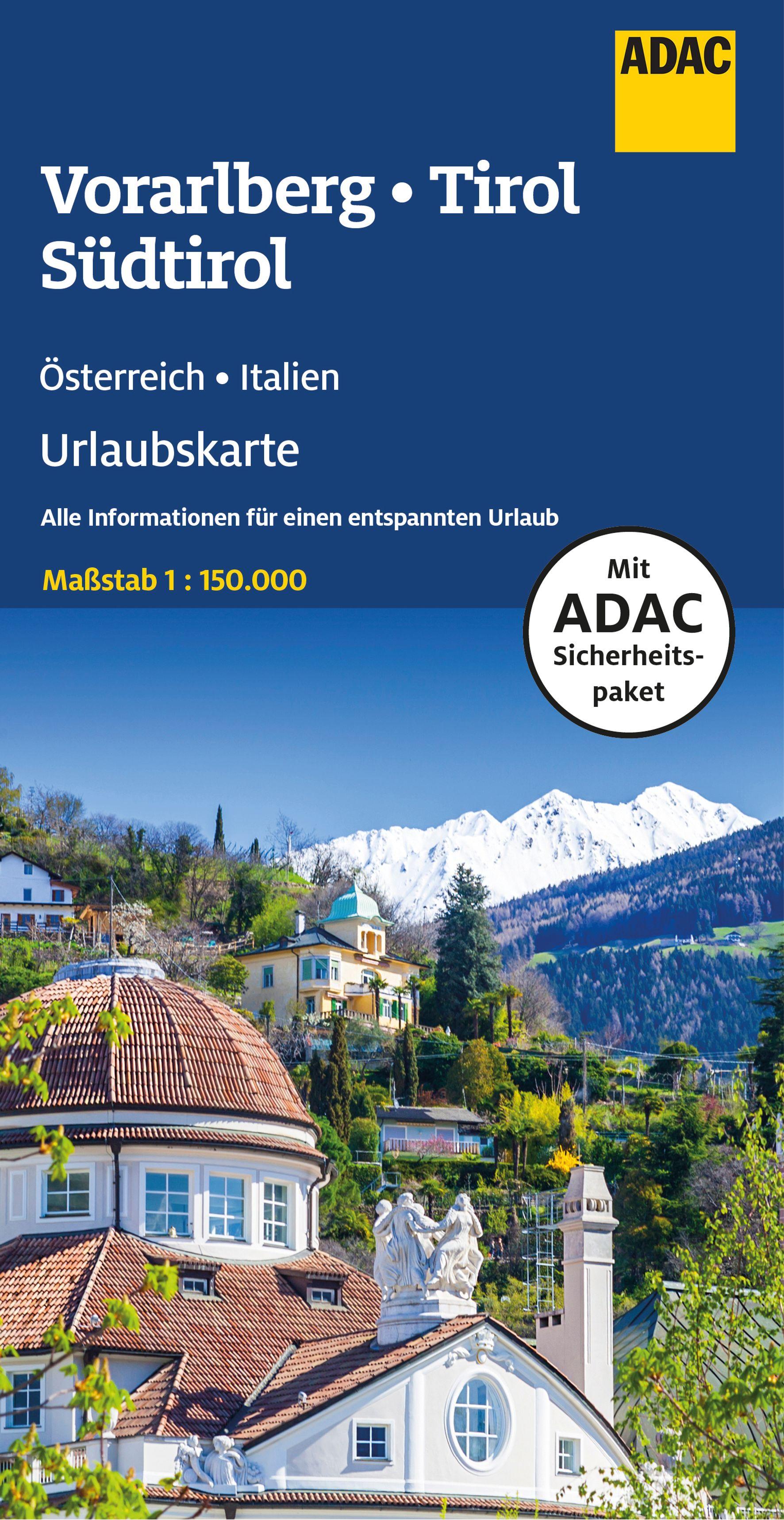 Vorderes Coverbild ADAC Urlaubskarte Österreich 06 Vorarlberg, Tirol, Südtirol 1:150.000