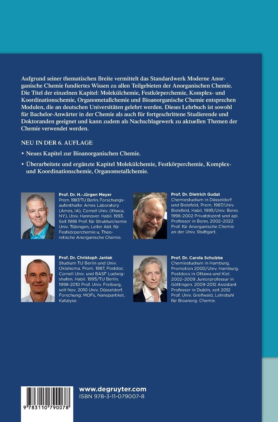 Rückseitencover Riedel Moderne Anorganische Chemie