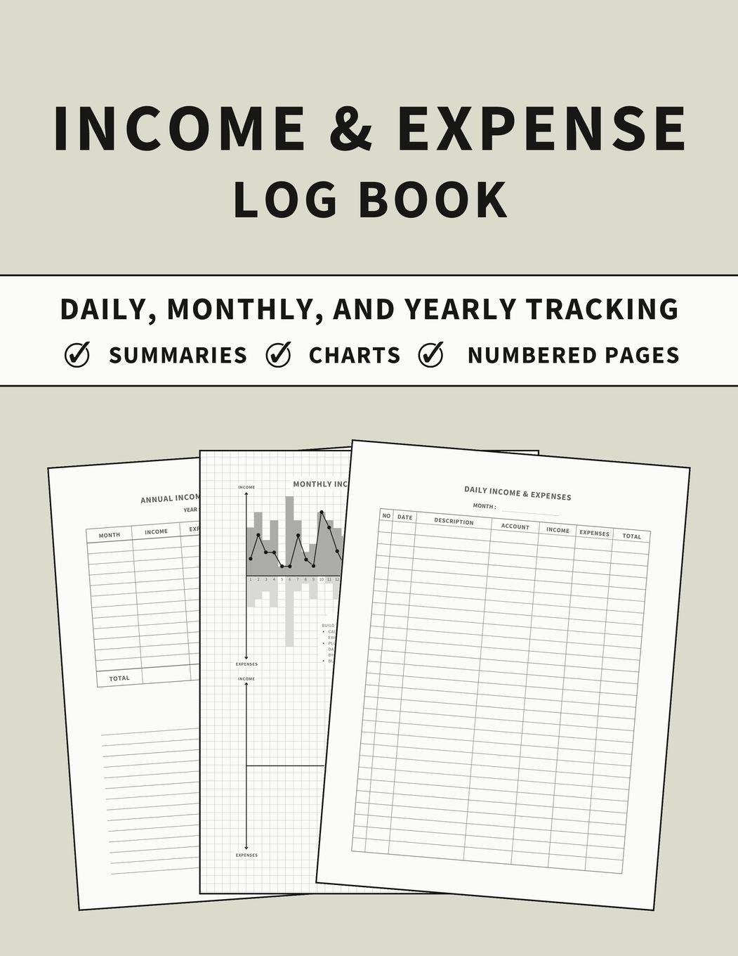 Vorderes Coverbild Income and Expense Log Book