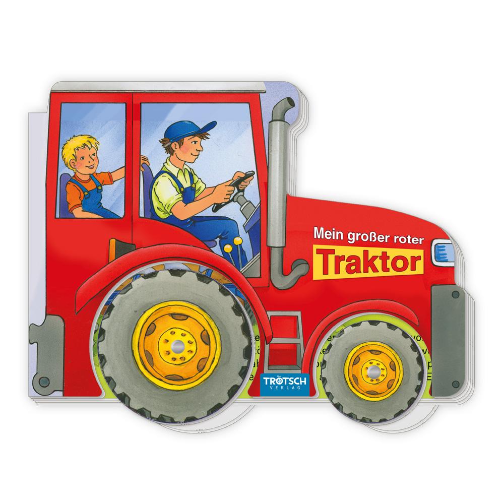 Vorderes Coverbild Trötsch Pappenbuch Räderbuch Mein großer roter Traktor