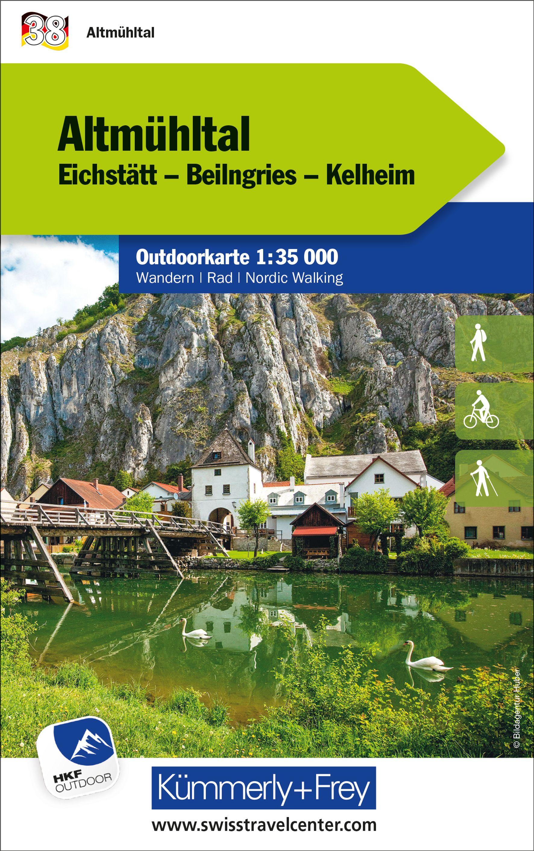 Vorderes Coverbild Kümmerly+Frey Outdoorkarte Deutschland 38 Altmühltal 1:35.000