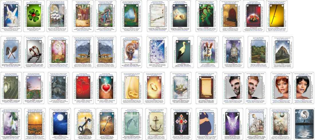 Beispielinhalt (Bild) Angelinas 40 mystische Beginner - Lenormandkarten