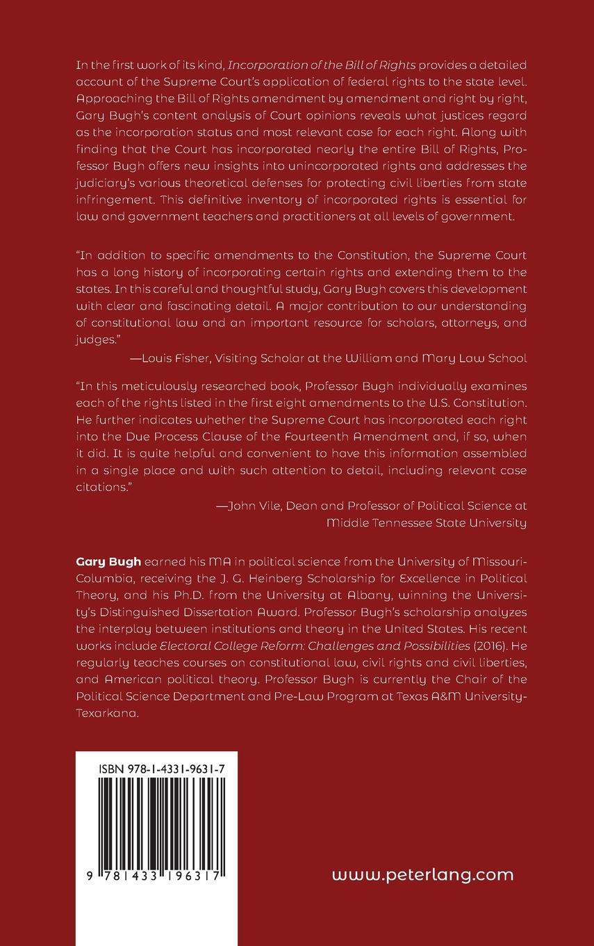 Rückseitencover Incorporation of the Bill of Rights