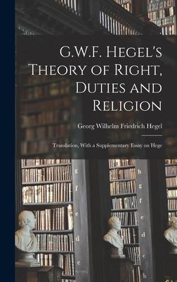 Vorderes Coverbild G.W.F. Hegel's Theory of Right, Duties and Religion