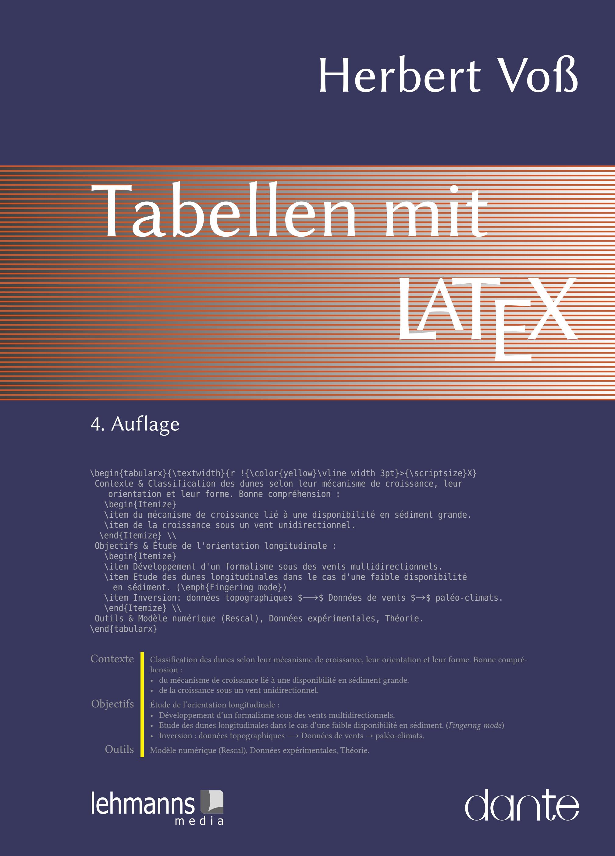 Vorderes Coverbild Tabellen mit LaTeX
