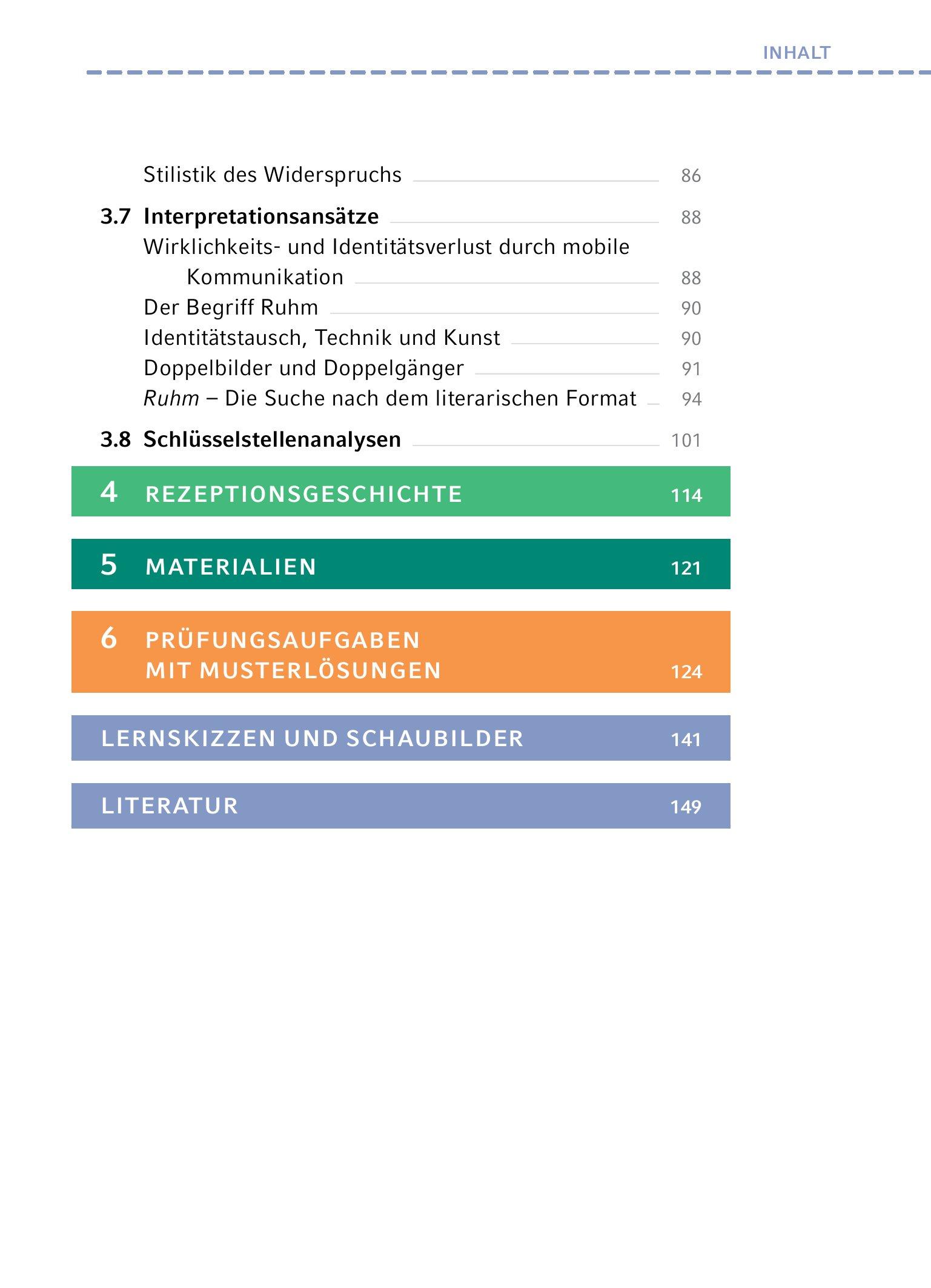 Beispielinhalt (Bild) Ruhm  - Textanalyse und Interpretation