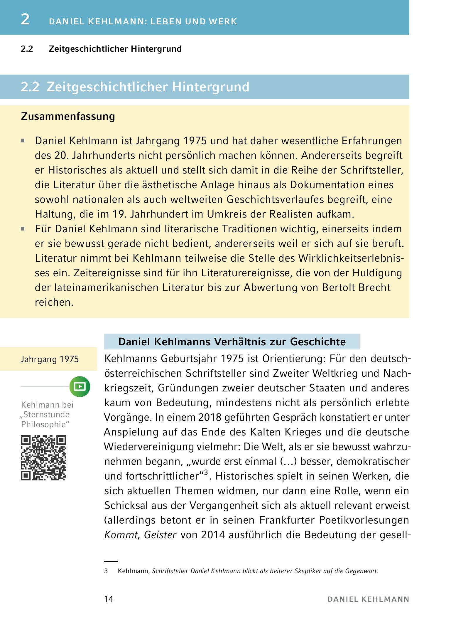 Beispielinhalt (Bild) Ruhm  - Textanalyse und Interpretation
