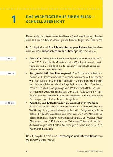 Beispielinhalt (Bild) Im Westen nichts Neues von Erich Maria Remarque - Textanalyse und Interpretation