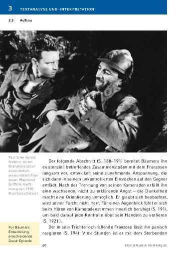 Beispielinhalt (Bild) Im Westen nichts Neues von Erich Maria Remarque - Textanalyse und Interpretation