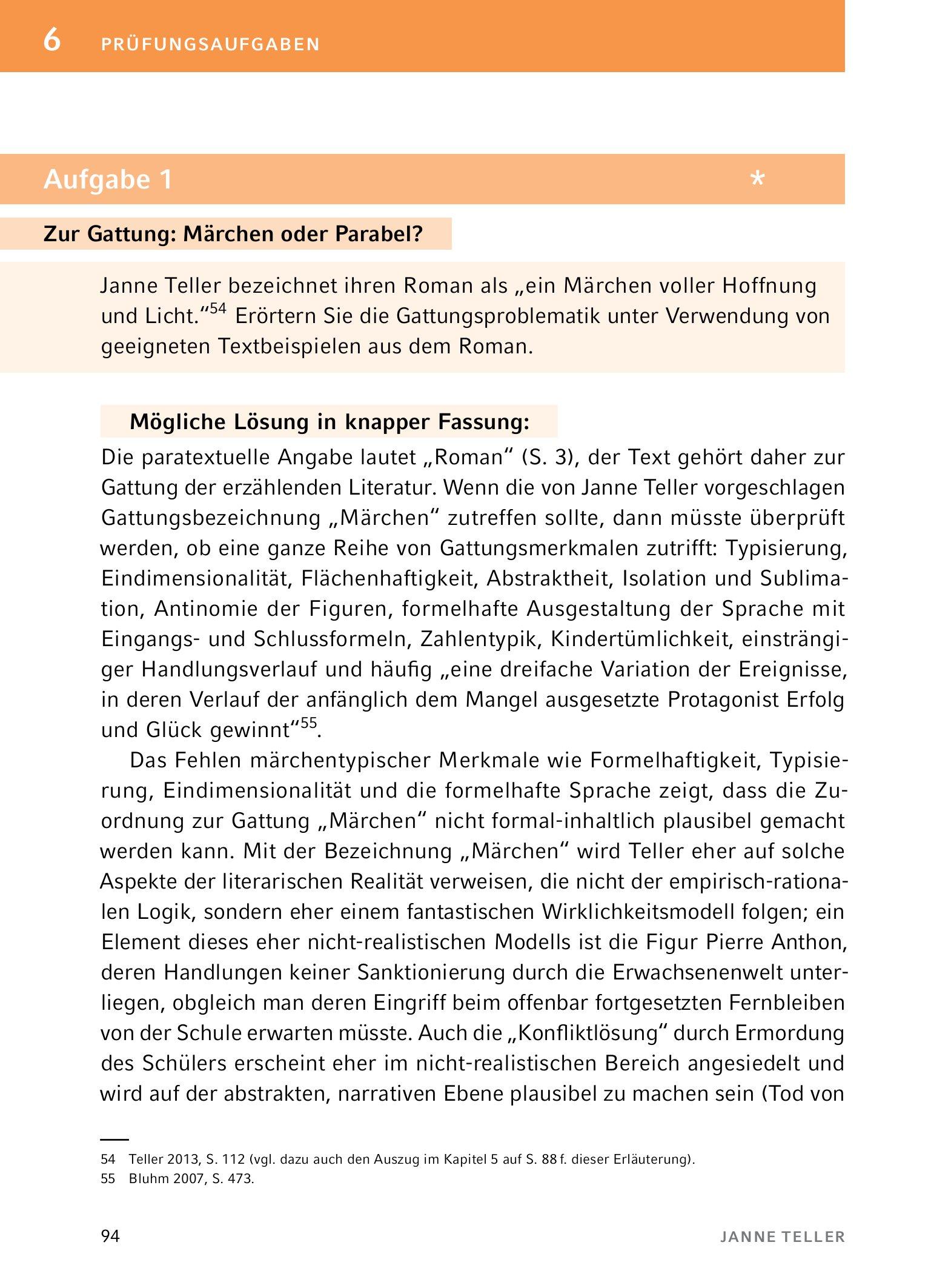 Beispielinhalt (Bild) Nichts - Textanalyse und Interpretation