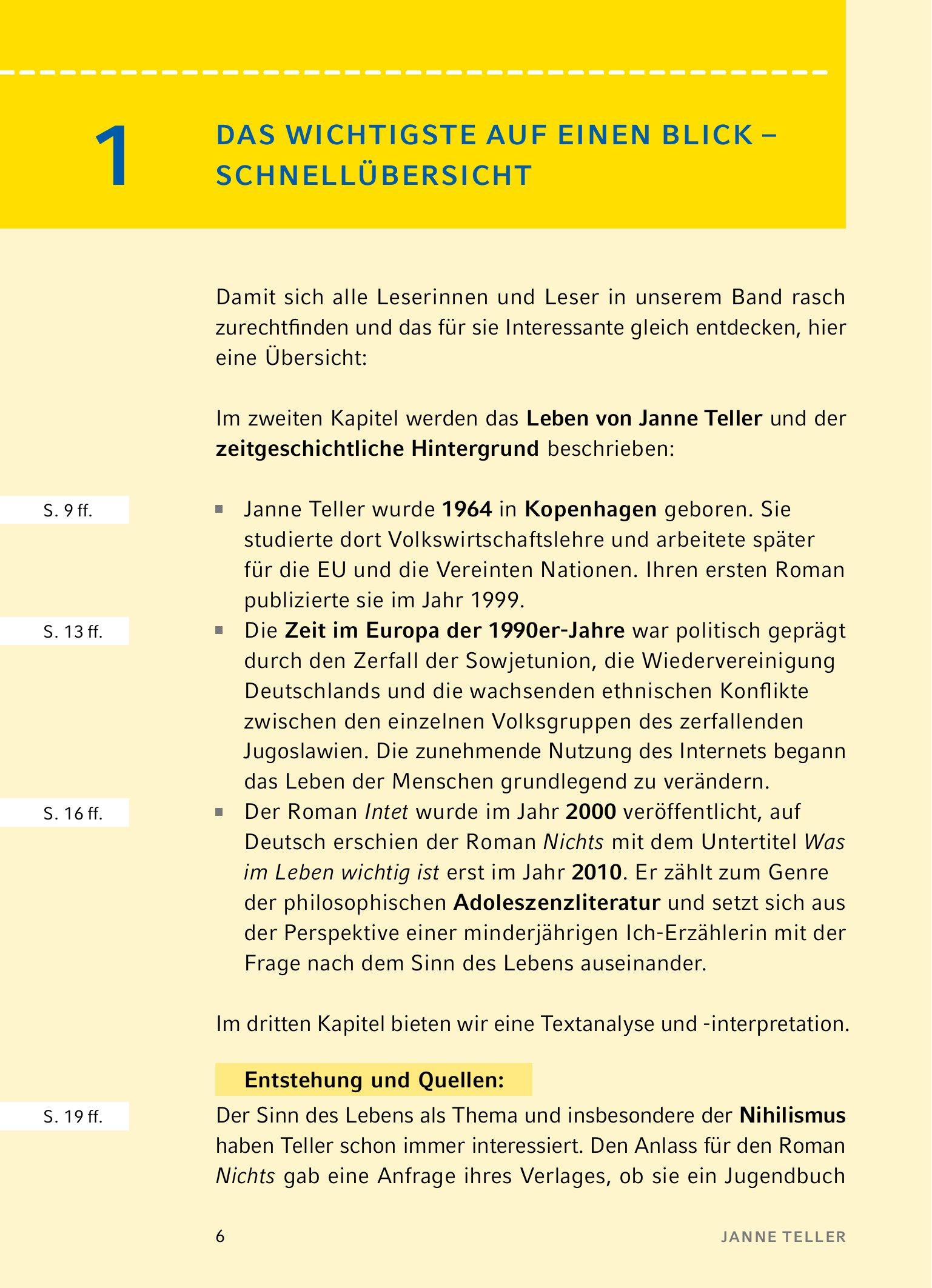 Beispielinhalt (Bild) Nichts - Textanalyse und Interpretation