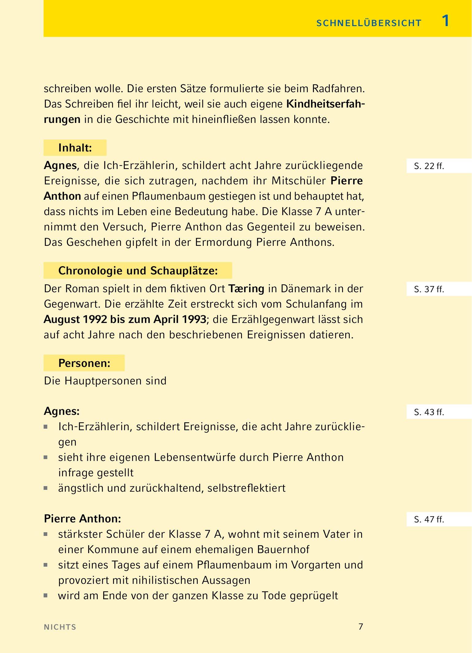 Beispielinhalt (Bild) Nichts - Textanalyse und Interpretation