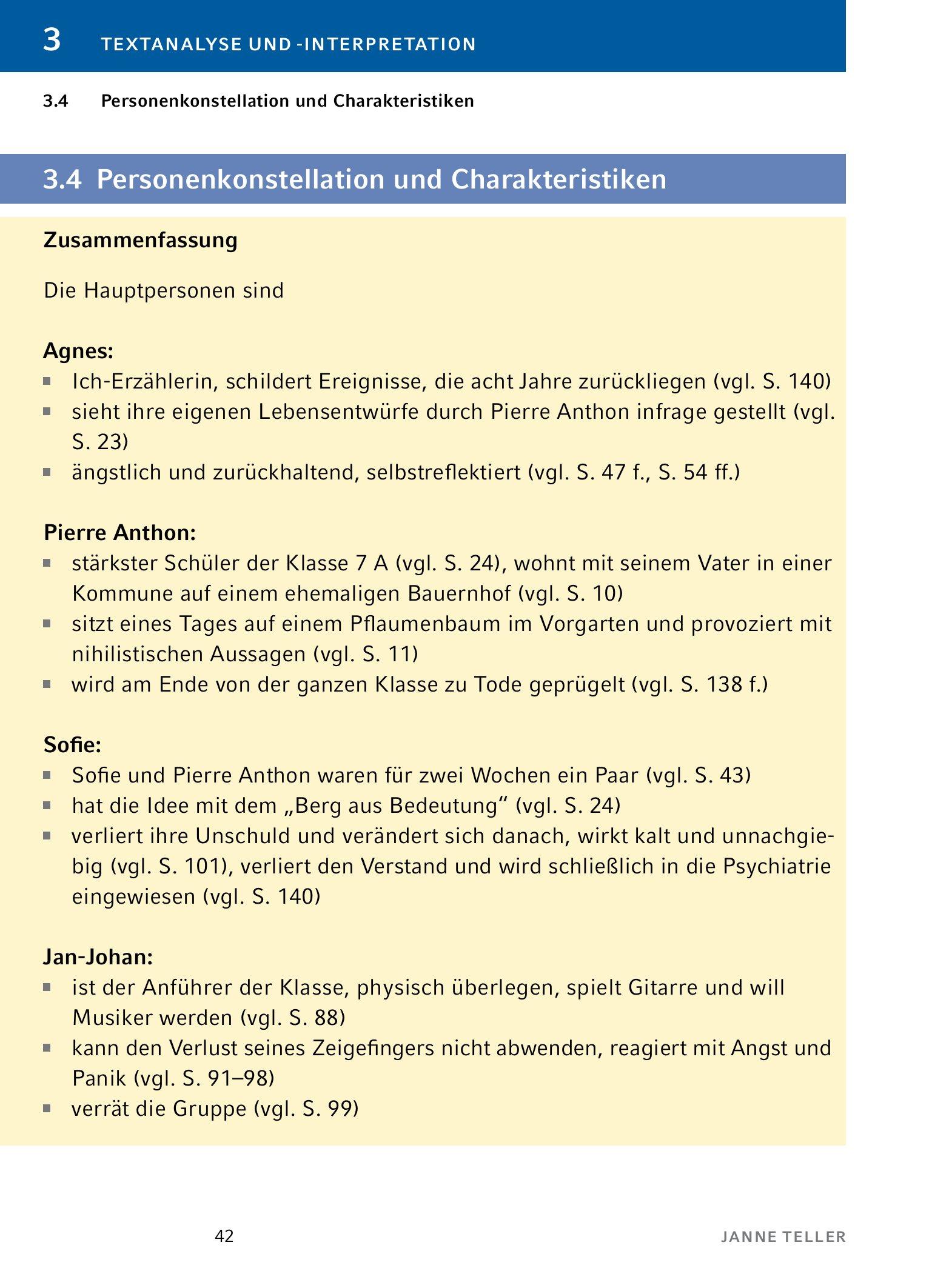 Beispielinhalt (Bild) Nichts - Textanalyse und Interpretation