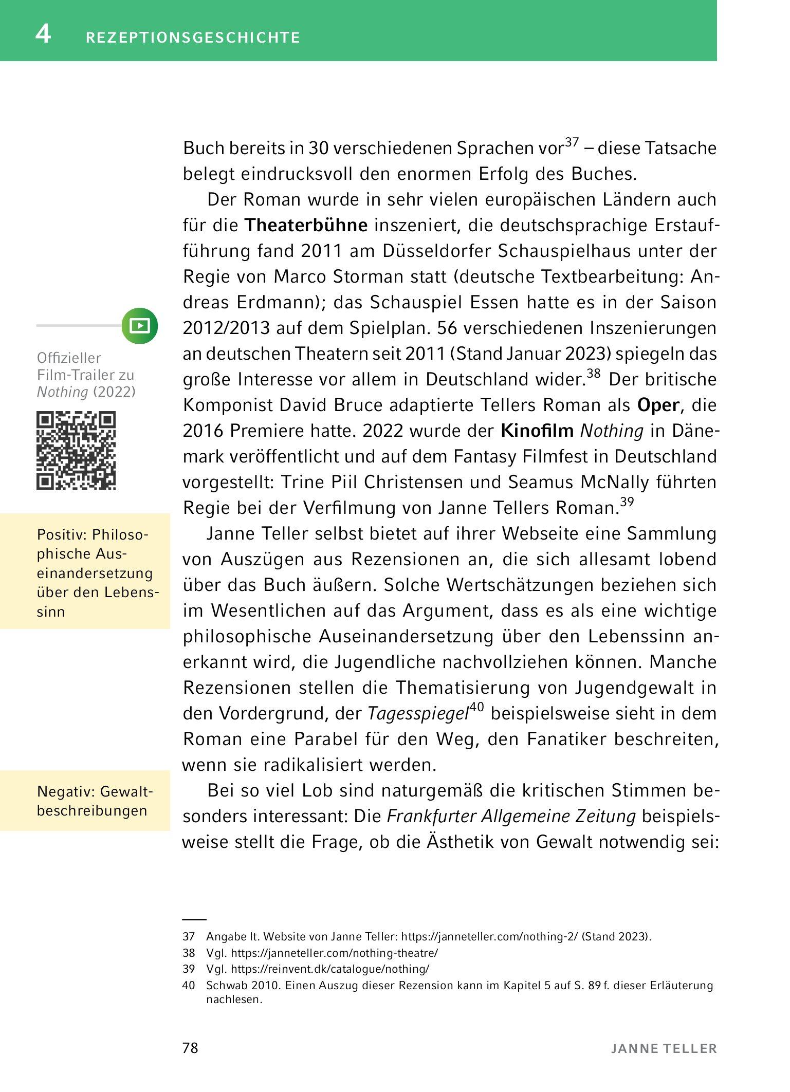 Beispielinhalt (Bild) Nichts - Textanalyse und Interpretation