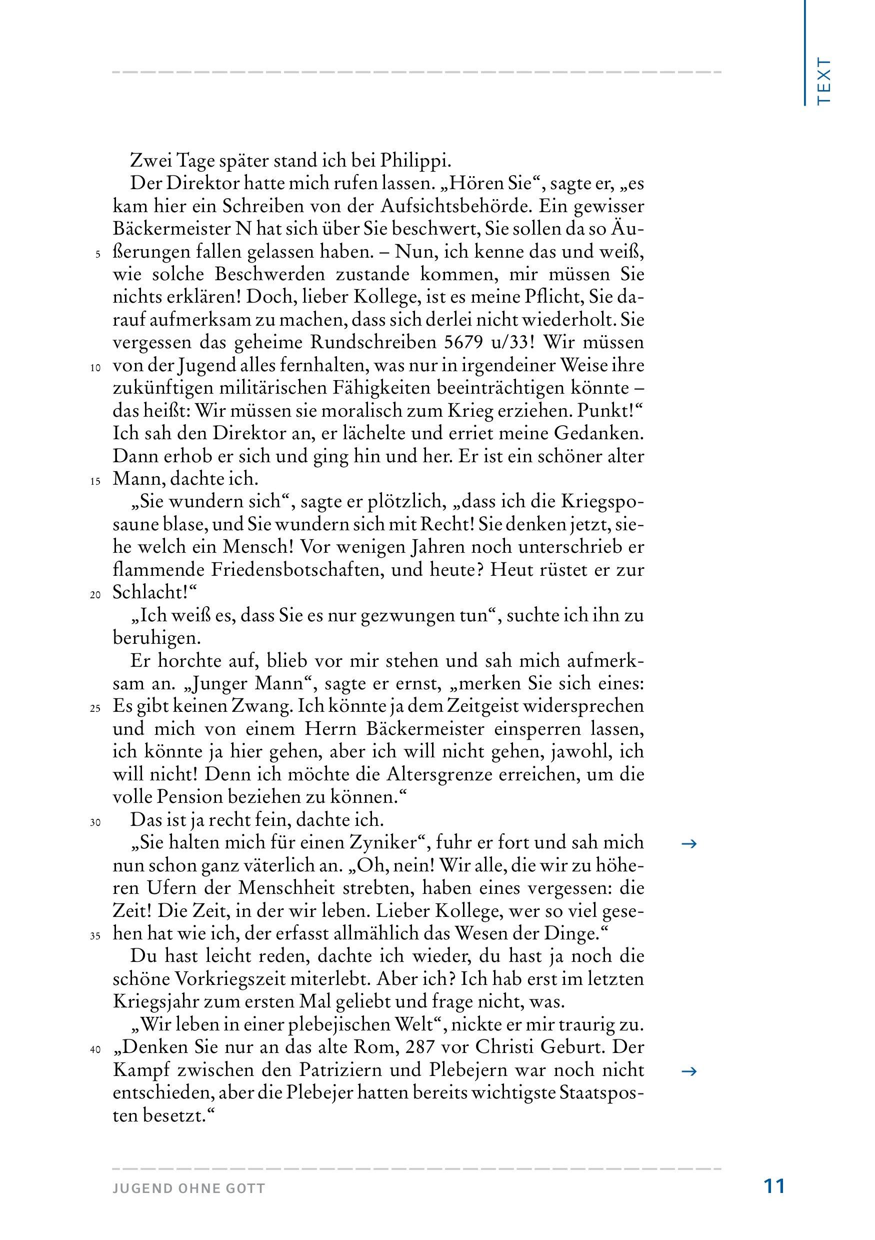 Beispielinhalt (Bild) Jugend ohne Gott (Textausgabe)