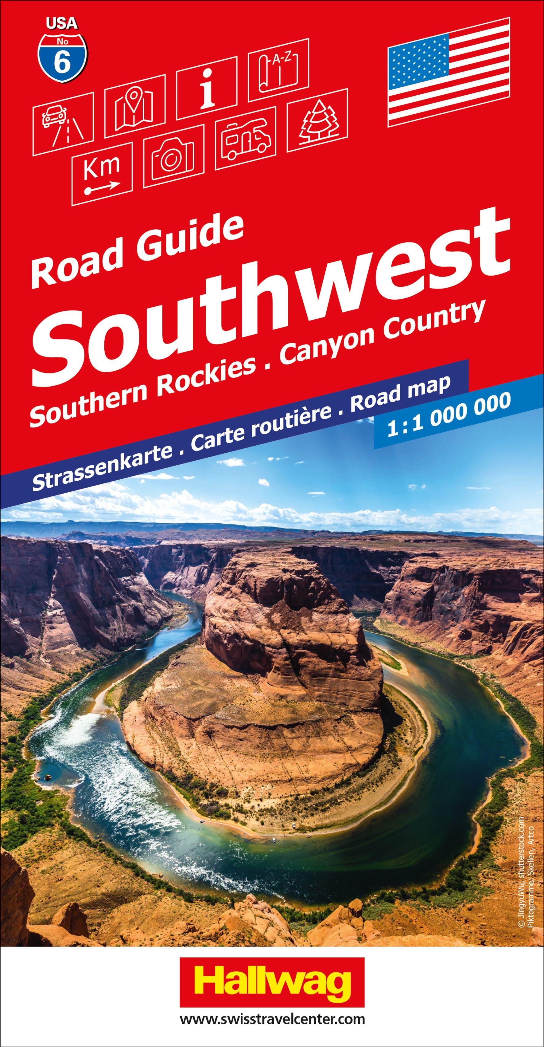 Vorderes Coverbild Hallwag Strassenkarte USA, Southwest 1:1 Mio.