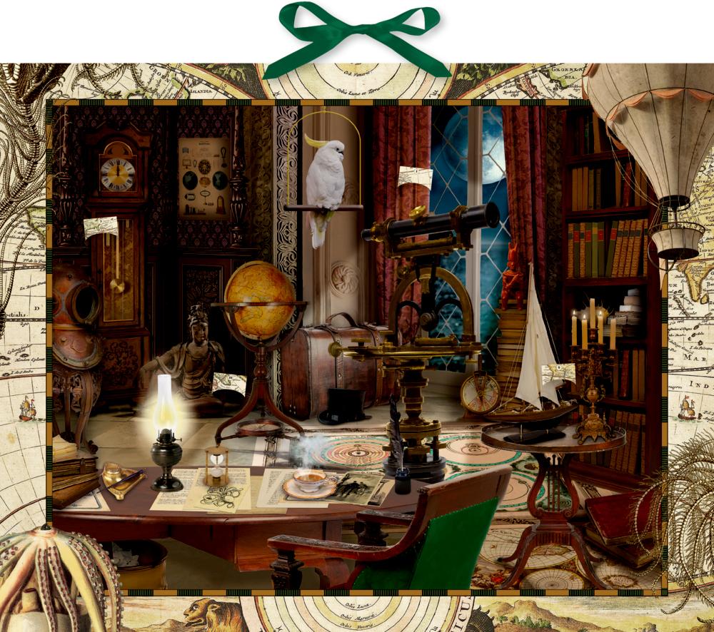Vorderes Coverbild Zettel-Adventskalender - Weihnachten mit Jules Verne