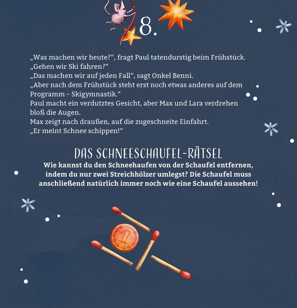 Beispielinhalt (Bild) Zettel-Adventskalender - Aufregende Winterferien in den Bergen