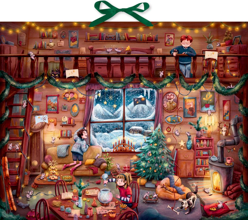 Vorderes Coverbild Zettel-Adventskalender - Aufregende Winterferien in den Bergen