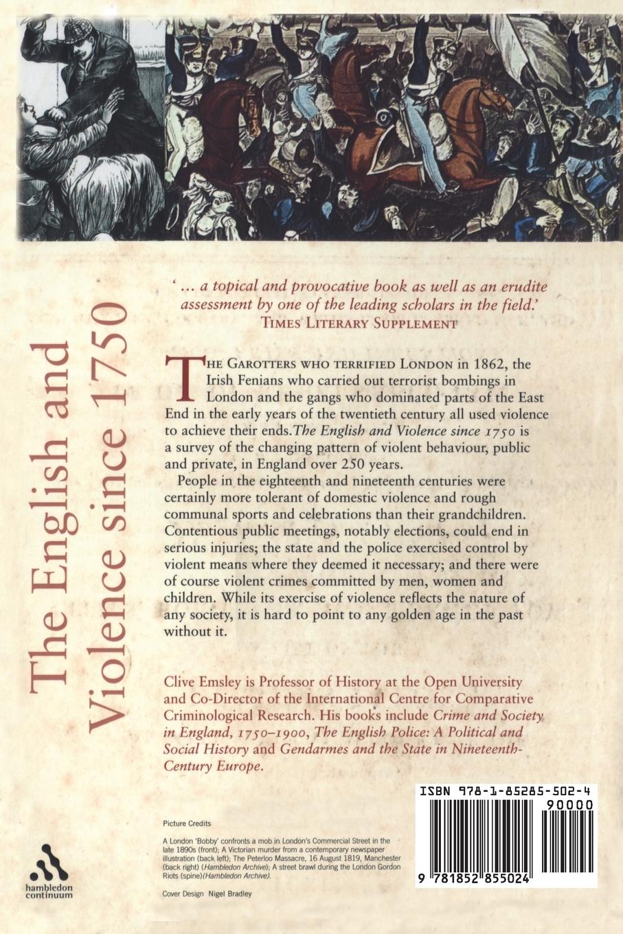 Rückseitencover The English and Violence since 1750