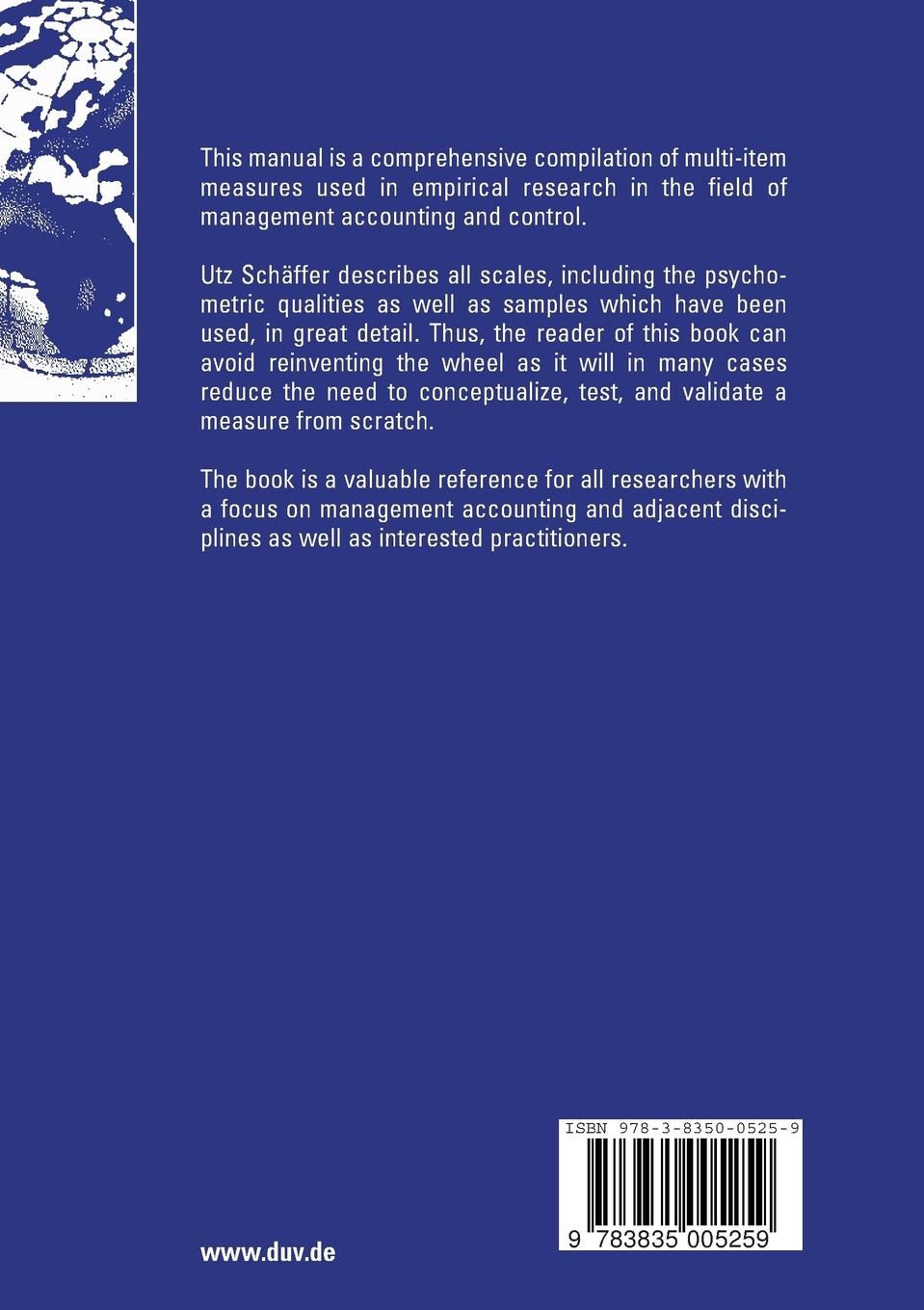 Rückseitencover Management Accounting & Control Scales Handbook