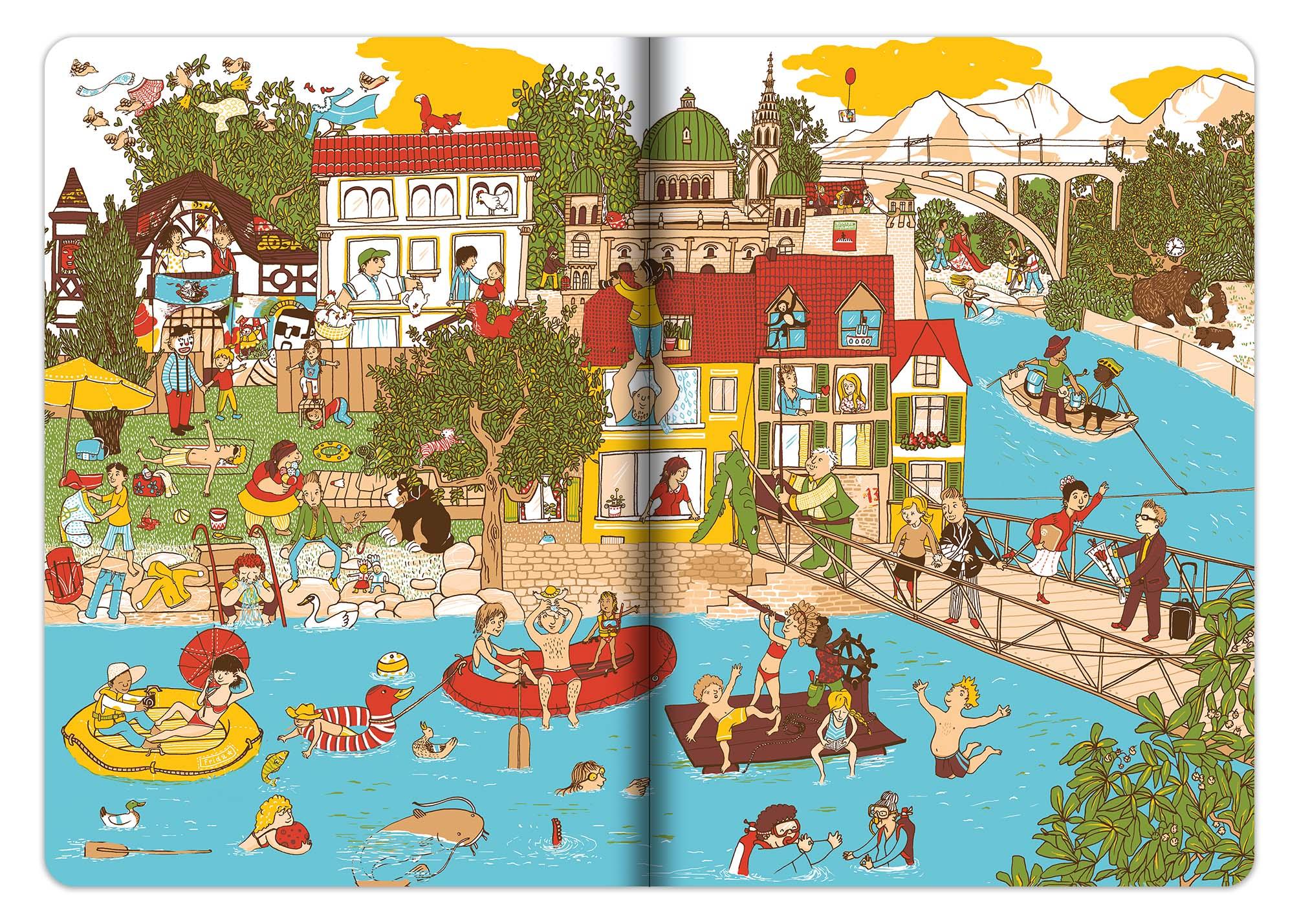 Beispielinhalt (Bild) Das Schweiz Wimmelbuch