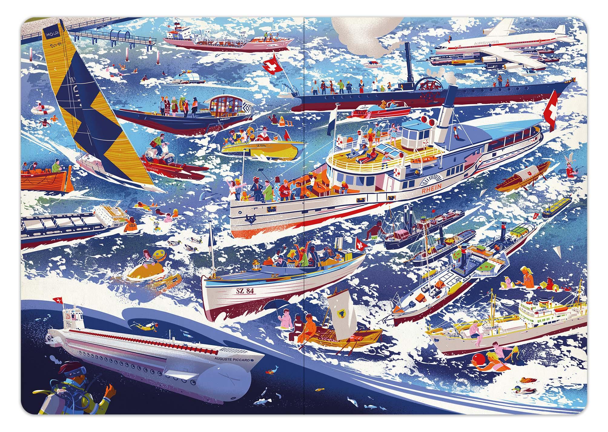 Beispielinhalt (Bild) Das Verkehrshaus Wimmelbuch