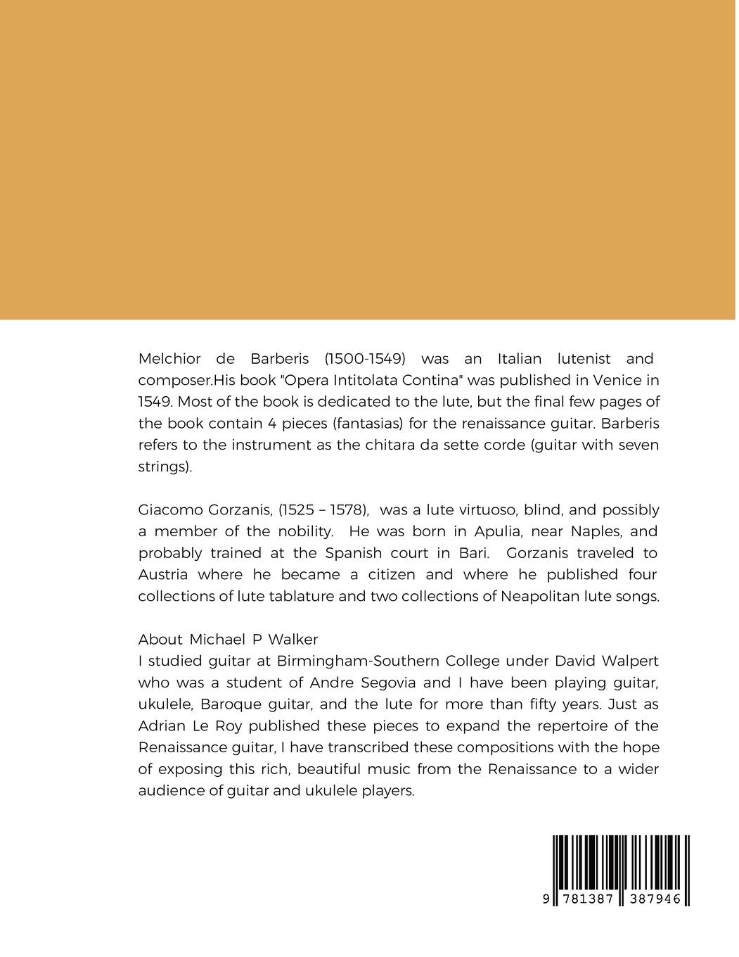 Rückseitencover Melchioro de Barberis & Giacomo Gorzanis