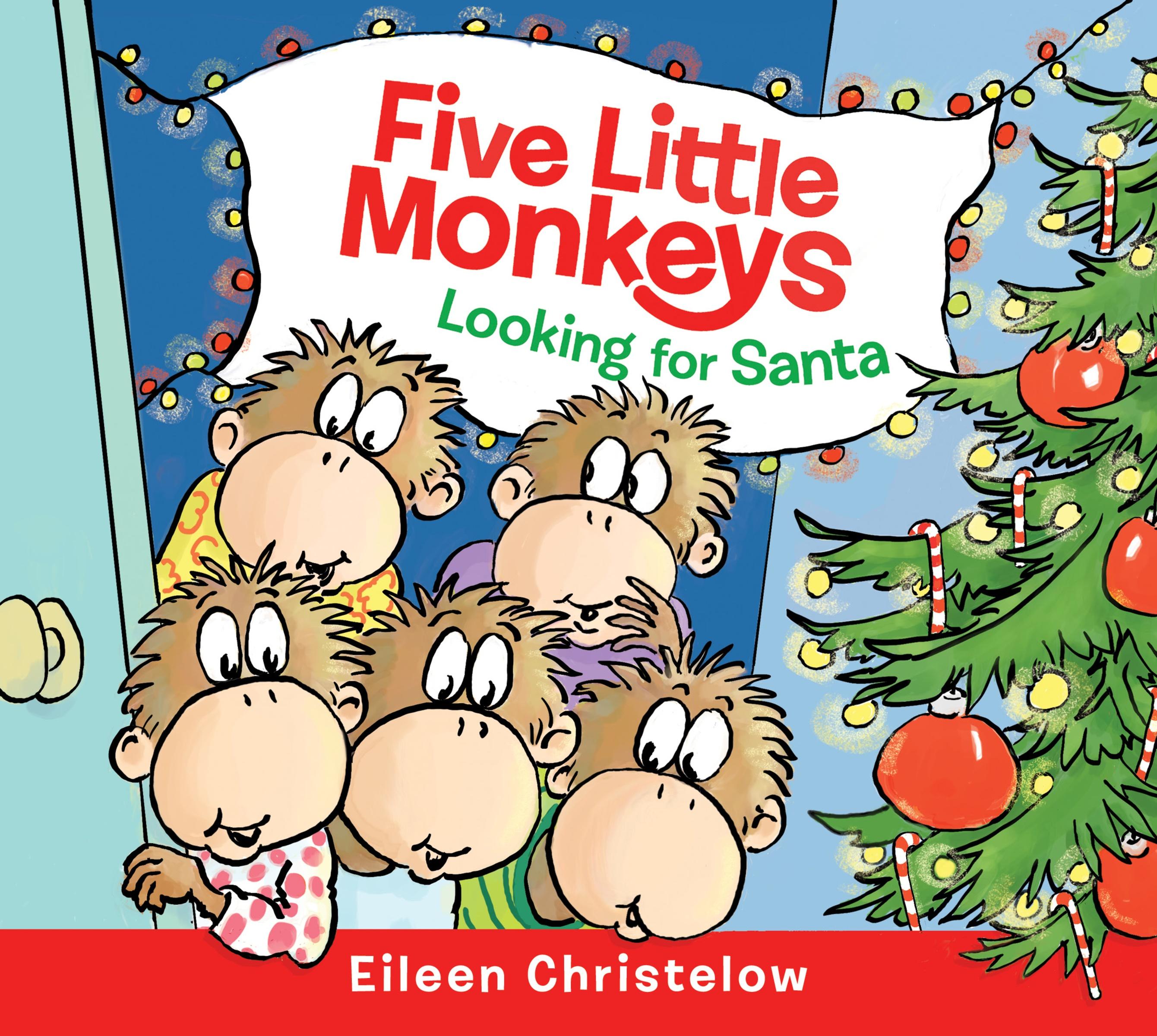 Vorderes Coverbild Five Little Monkeys Looking for Santa Board Book