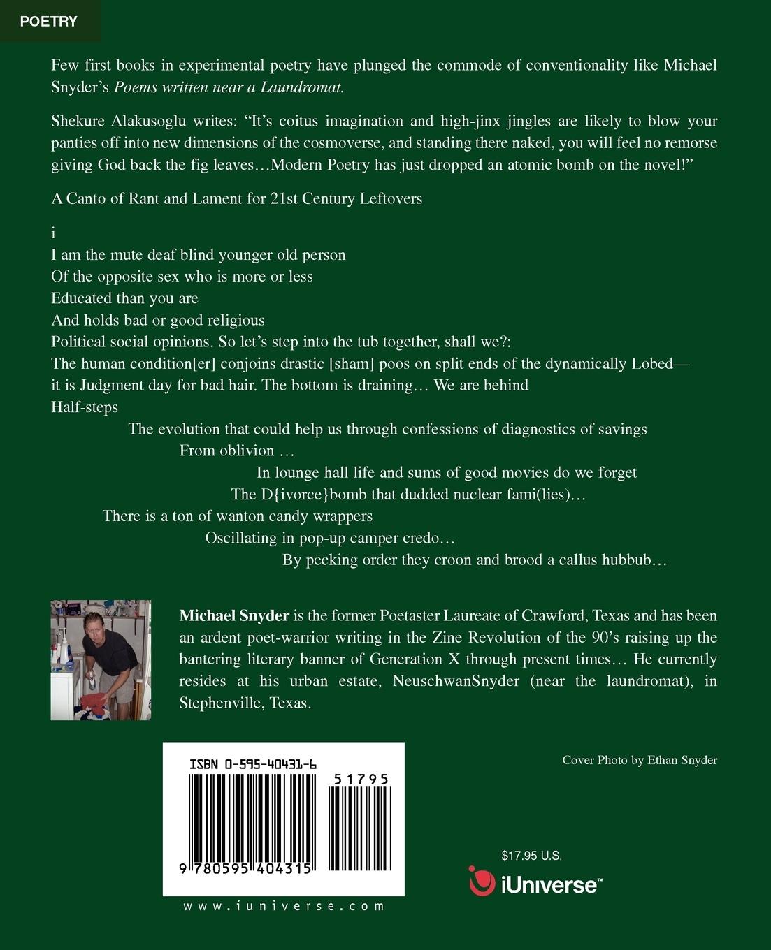 Rückseitencover Poems Written Near a Laundromat
