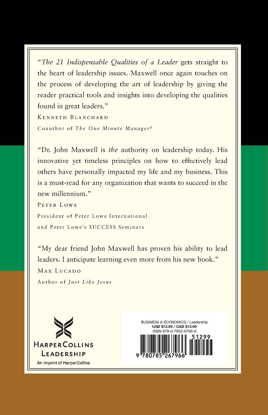 Rückseitencover The 21 Indispensable Qualities of a Leader