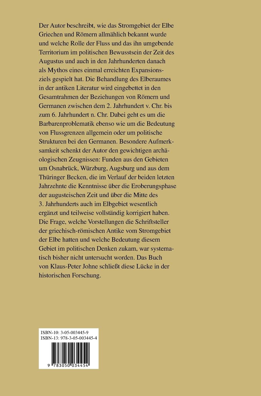 Rückseitencover Die Römer an der Elbe