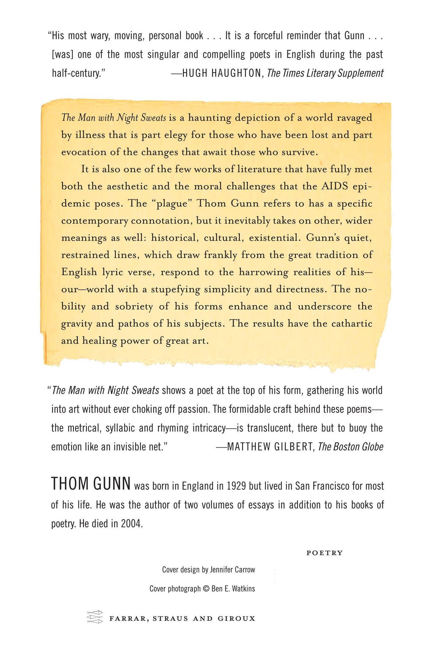 Rückseitencover The Man with Night Sweats