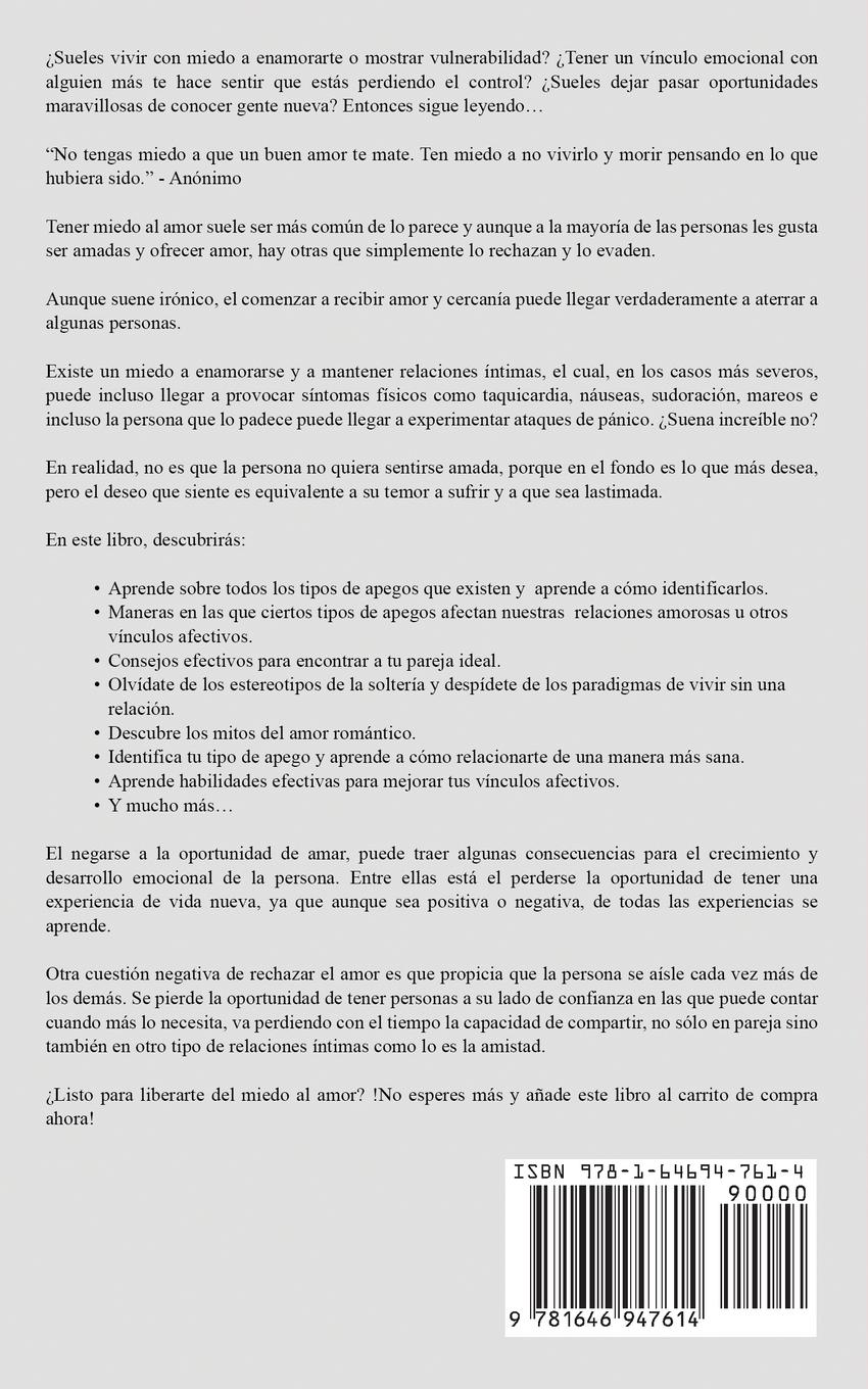 Rückseitencover Cómo Amar sin Miedo y Abrirte Emocionalmente