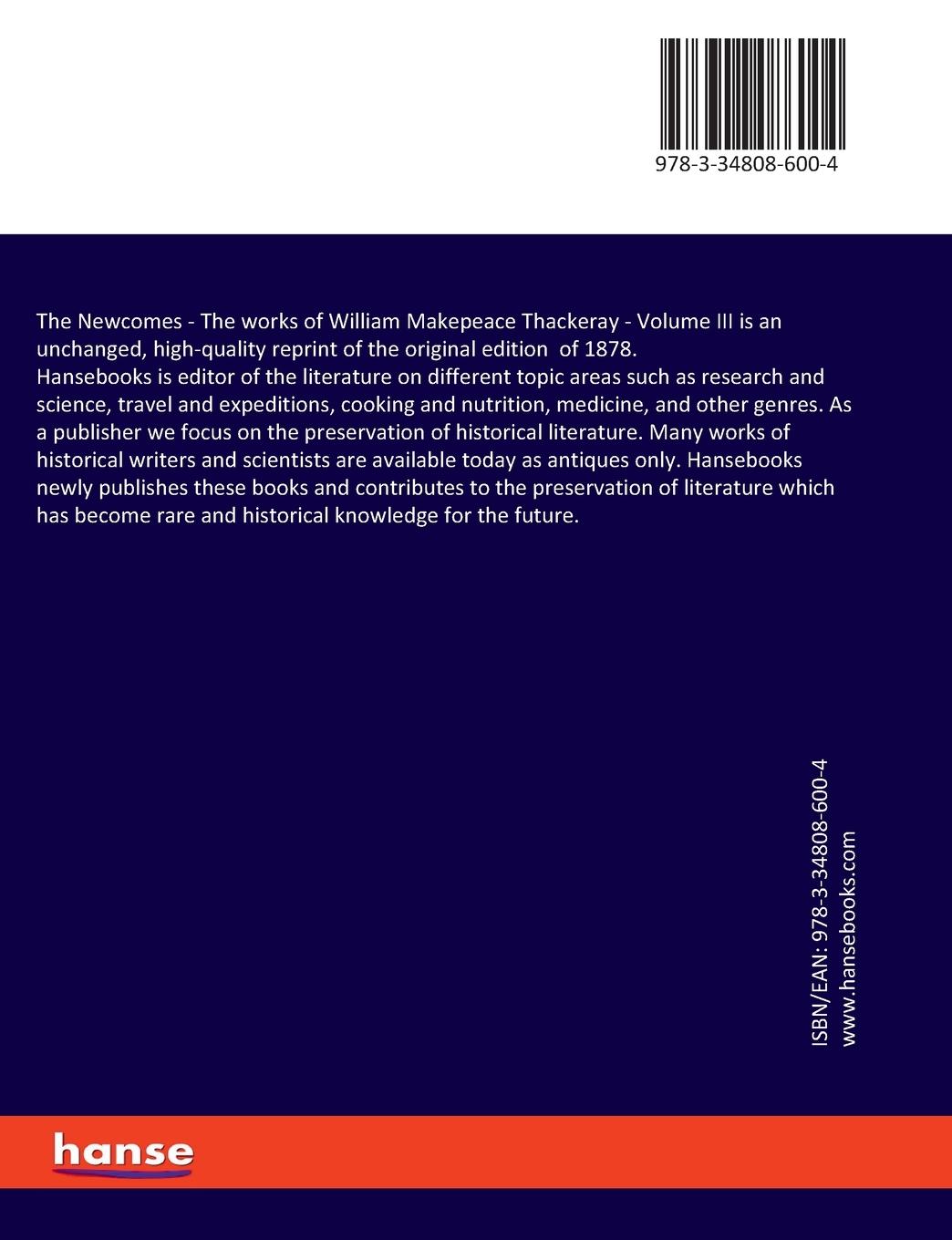 Rückseitencover The Newcomes