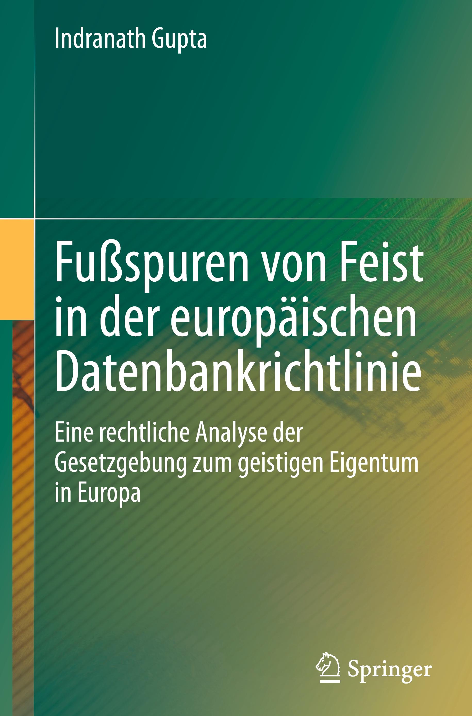 Vorderes Coverbild Fußspuren von Feist in der europäischen Datenbankrichtlinie