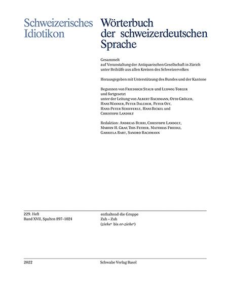 Vorderes Coverbild Schweizerisches Idiotikon, Band XVII, Heft 229