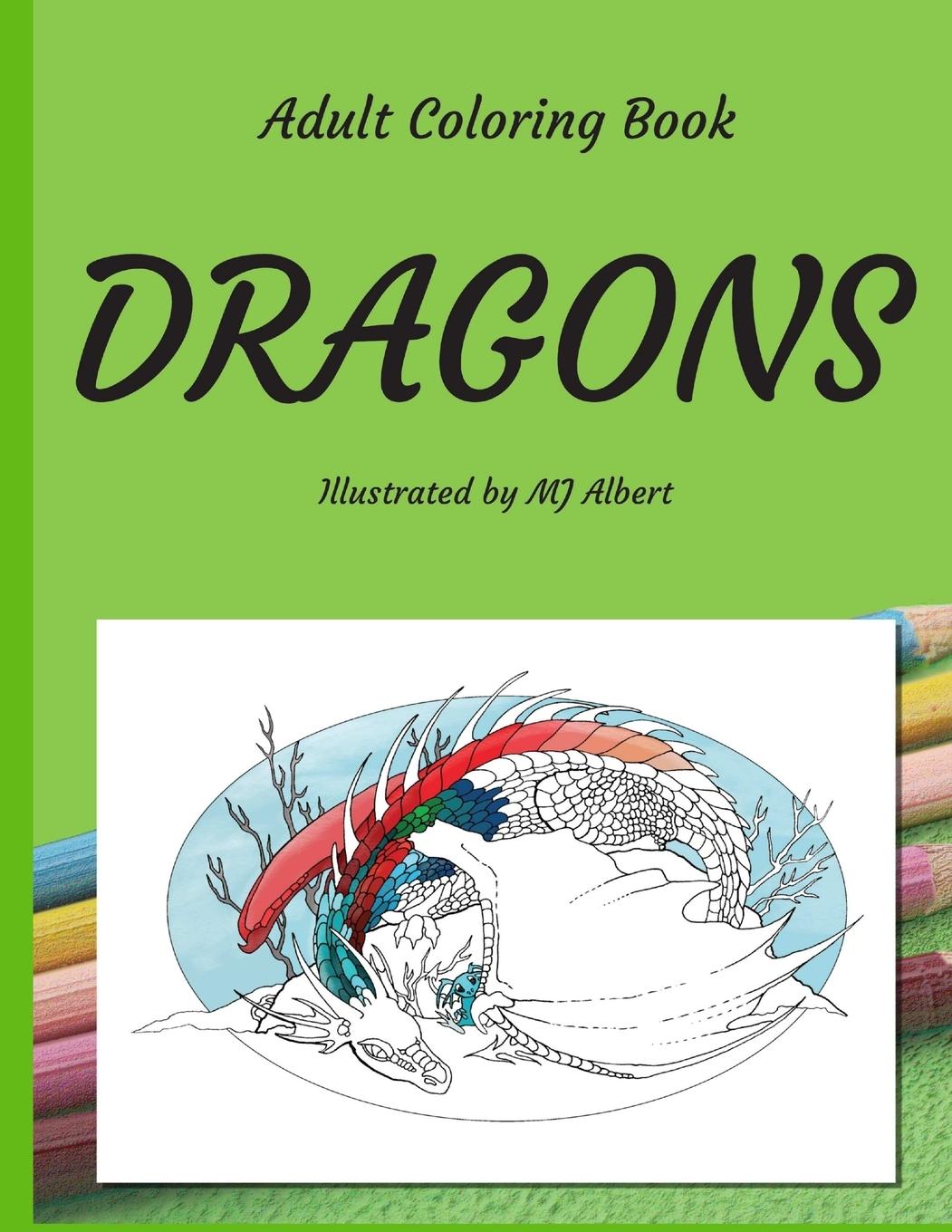 Vorderes Coverbild Adult Coloring Book Dragons