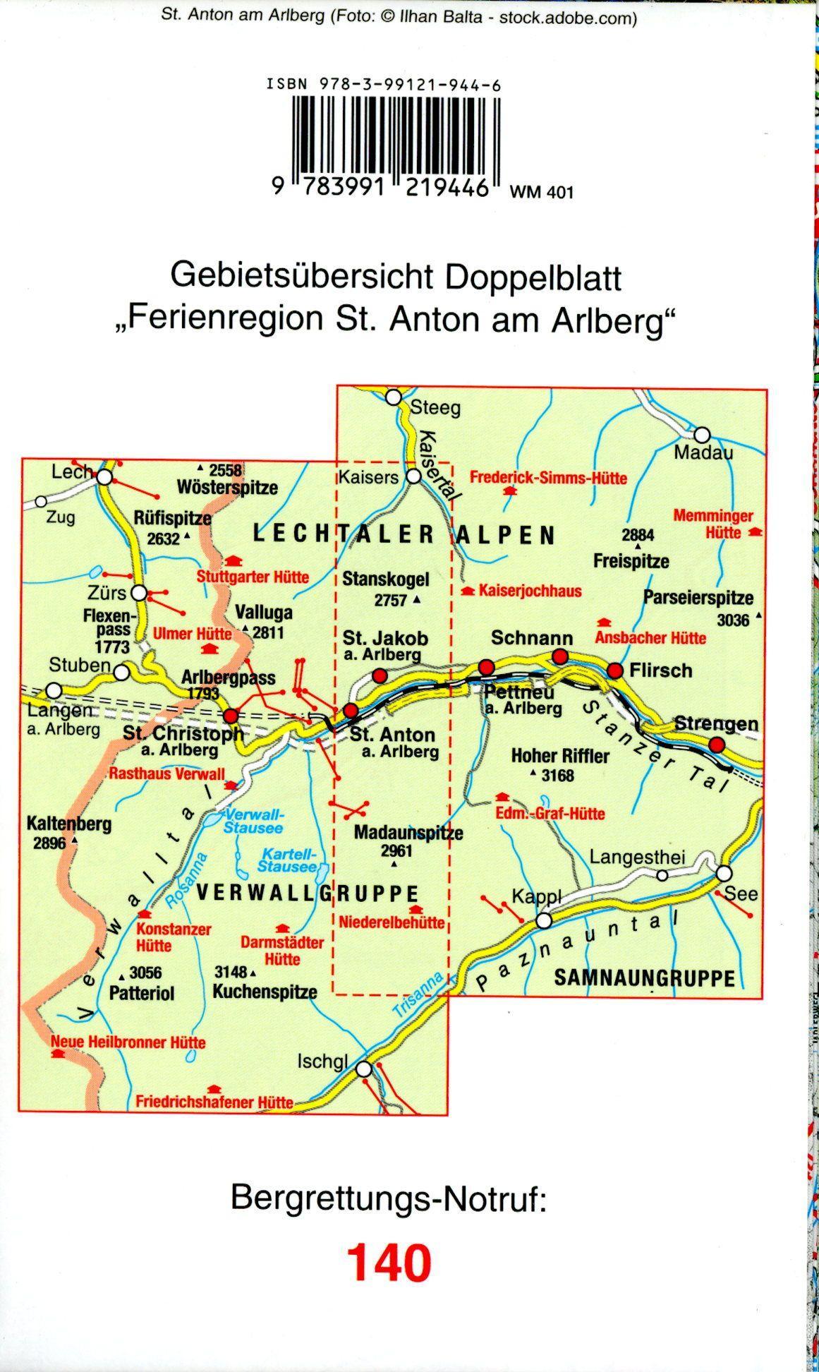 Beispielinhalt (Bild) Mayr Wanderkarte Ferienregion St. Anton am Arlberg XL 1:25.000