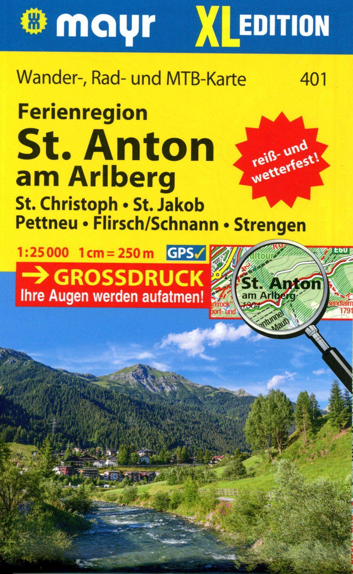 Vorderes Coverbild Mayr Wanderkarte Ferienregion St. Anton am Arlberg XL 1:25.000